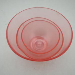 Transparent pink rubber bowl